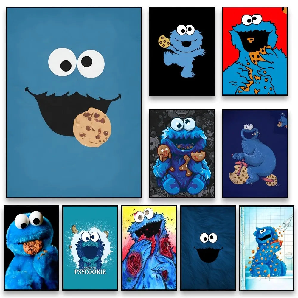 C-cookies play M-monster Poster Stickers art wall Murals decor Game Room Decor Gifts Kawaii HD painting