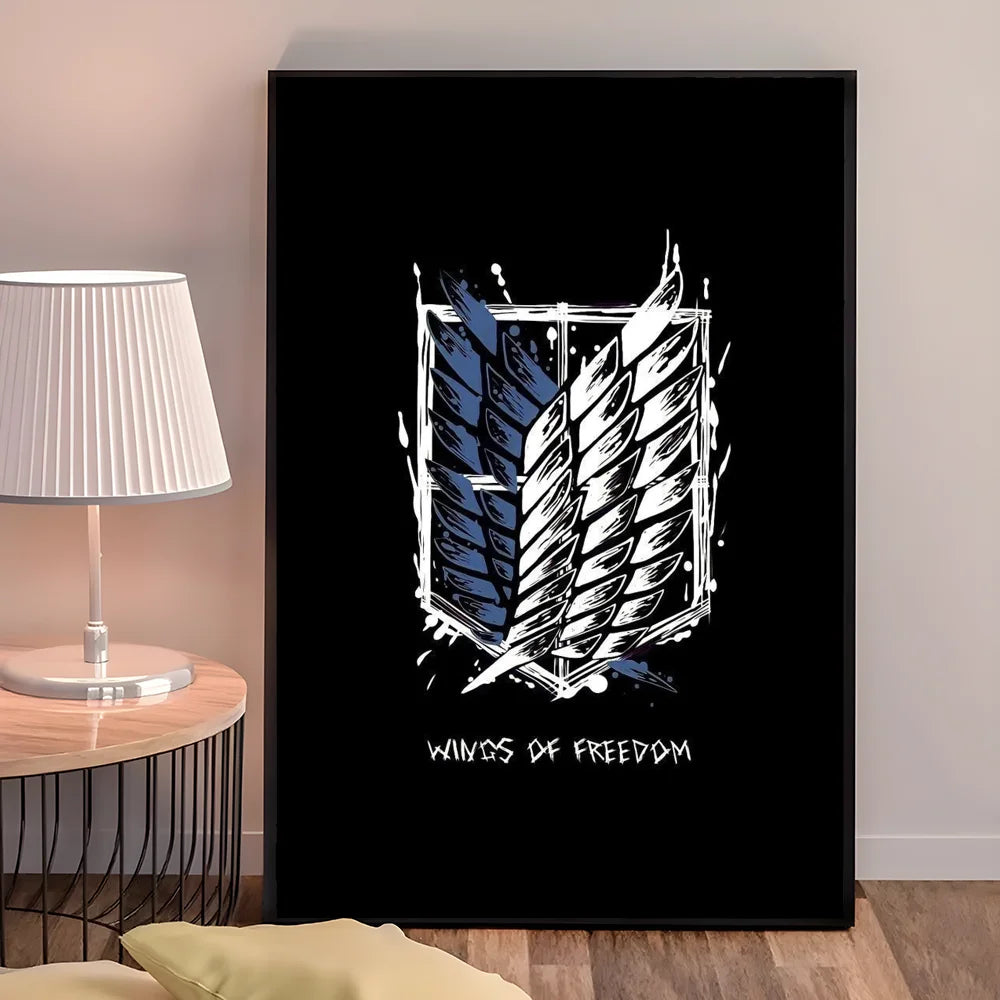 1PC Attack On Titan Poster Self-adhesive Art Waterproof Paper Sticker Coffee House Bar Room Wall Decor