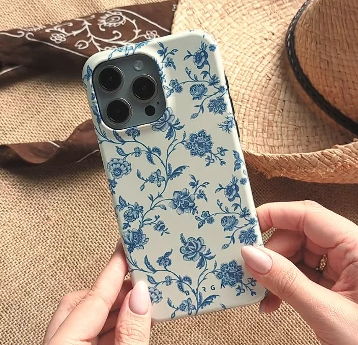 Vintage Flowers BURGA Phone Case for iPhone 16 15 14 13 12 11 X XS XR XSMAX 7 8 Pro Max Plus Luxury Double-layer Back Cover