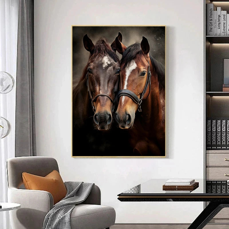 Wild Animals Horse Canvas Poster Painting Modern Horse Portrait Modern Poster and Wall Art Picture for Living Room Home Decor