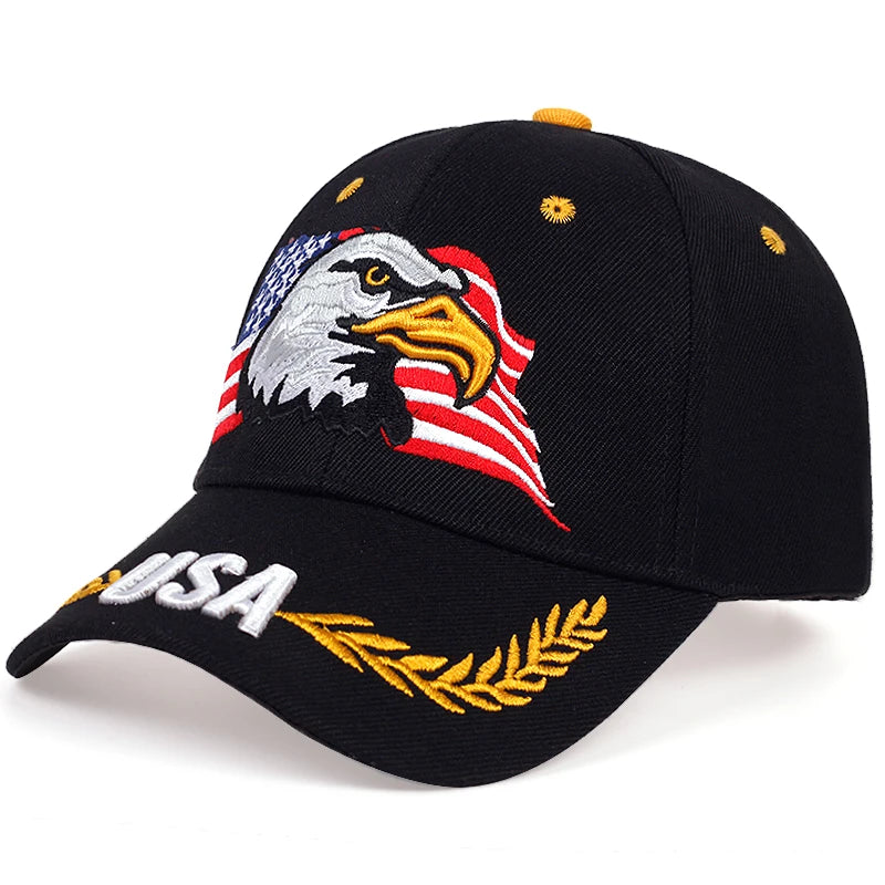 Unisex USA Eagle Embroidery Baseball Caps Spring and Autumn Outdoor Adjustable Casual Hats Sunscreen Hat