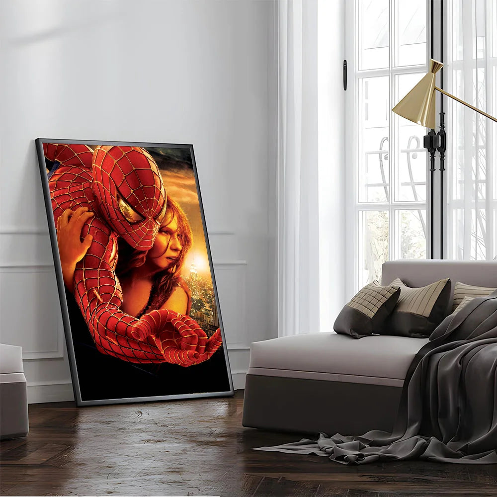TOMY Spiderman Anime Posters Sticky HD Quality Wall Art Retro Posters For Home Room Wall Decor