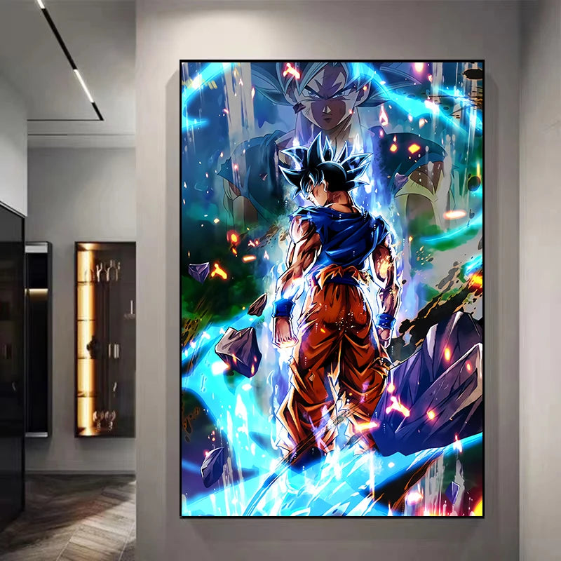 Dragon Ball Decorative Painting Sun Wukong Super Saiyan Japanese Anime Hanging Picture Living Room Bedside Mural