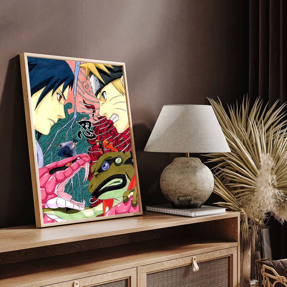 Anime Naruto Self-adhesive Art Poster Whitepaper Sticker DIY Room Bar Cafe Wall Decor