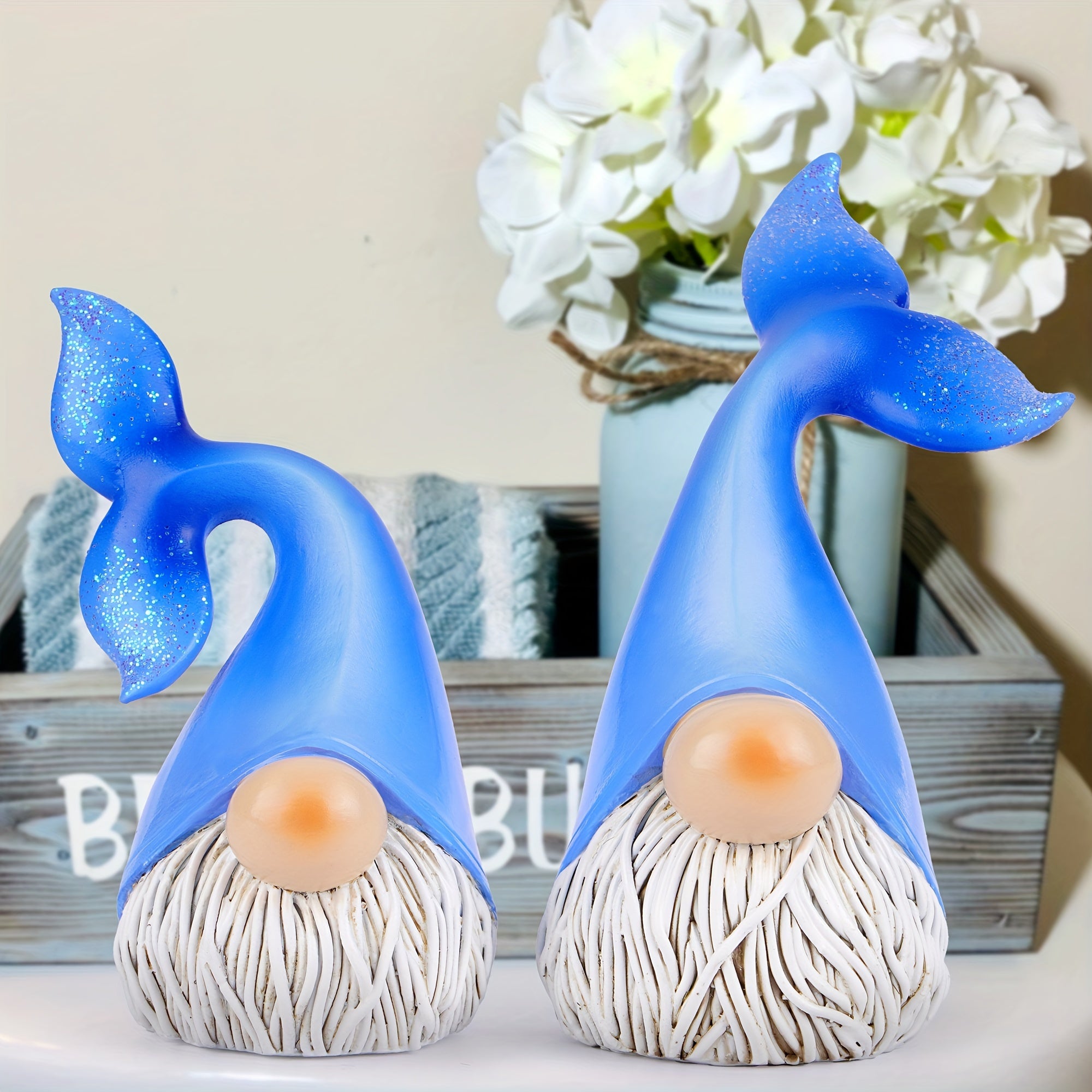Summer Gnomes Decor Sea Fish Gnomes Decoration Handmade Beach Swedish Gnomes Decor For Home Ocean Elf Decoration Home Ornaments Summer Gnomes Figurines