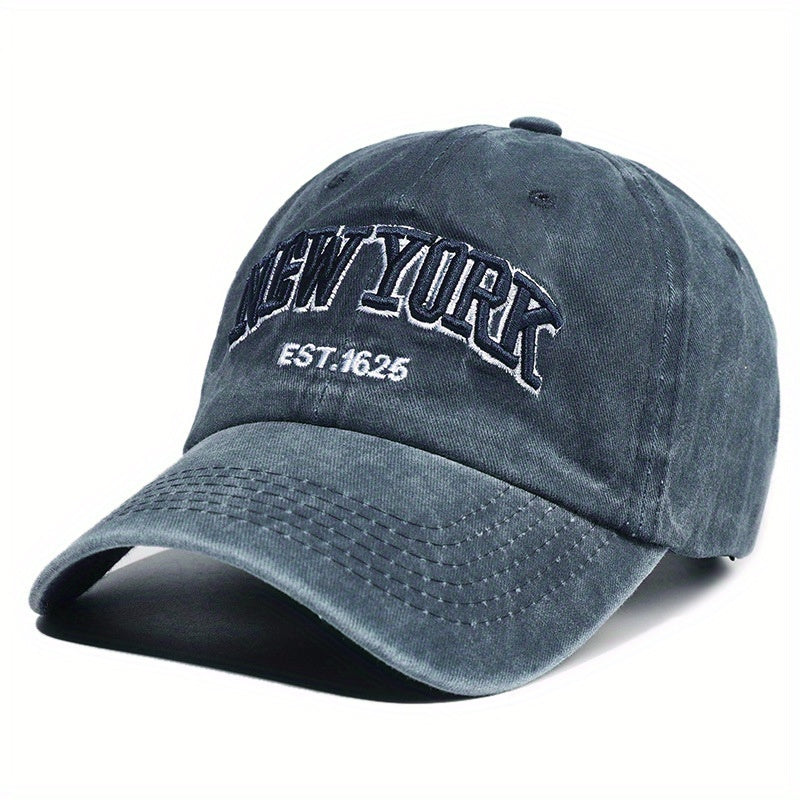 Letter Embroidery Washed Vintage Duckbill Cap New York Women's Baseball Cap Washed Duckbill Cap