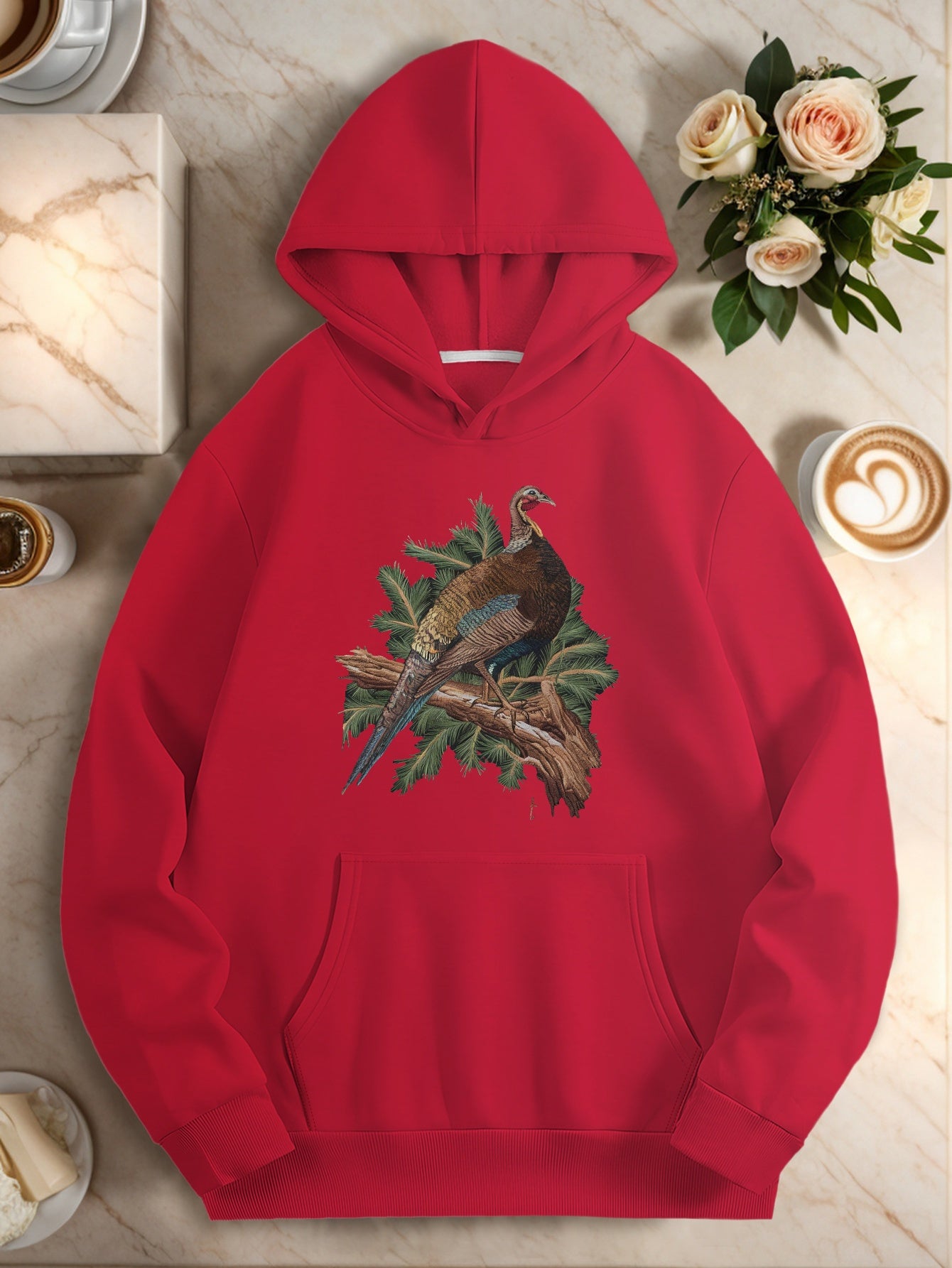 Teediy Embroidery Embroidered Pheasant on Branch Teediy Women'S Hoodies