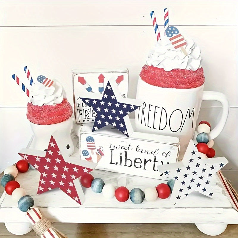 [Patriotic Wooden Decor] 4th of July Patriotic Wooden Decorations | Great for Independence Day Table Decorations, Party Supplies, and Gift Giving