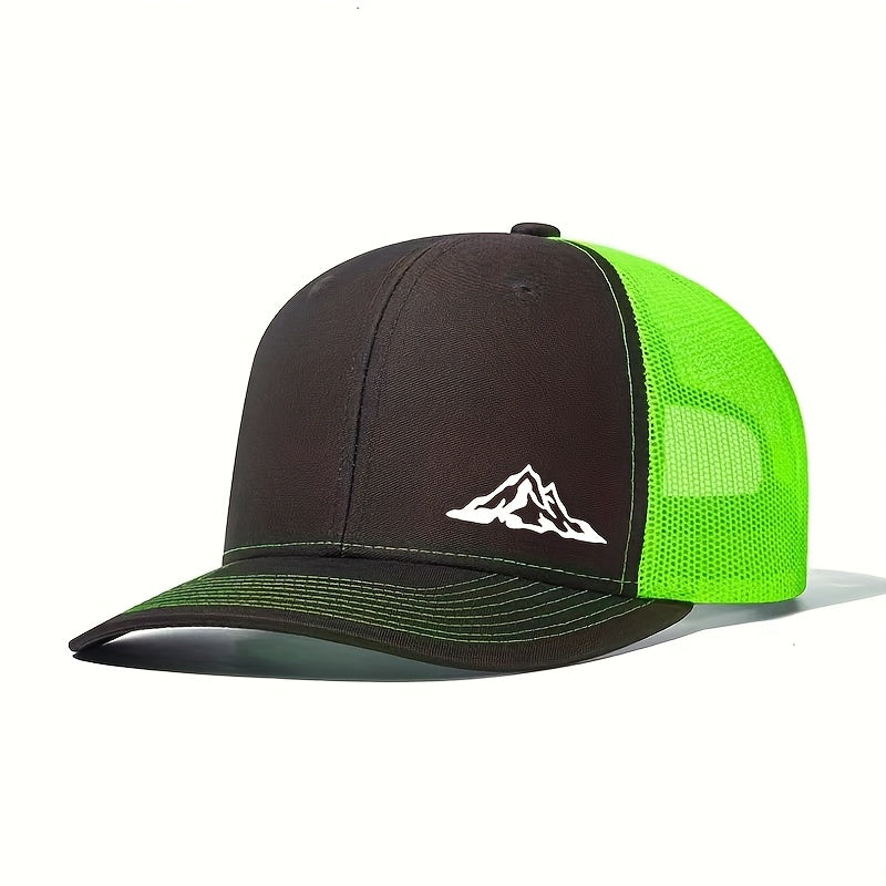 Stylish Mountain Peak Printed Baseball Cap for Men And Women, Perfect for Outdoor Sports Events, Featuring a Classic Trucker Hat Design That Is Versatile And Casual.