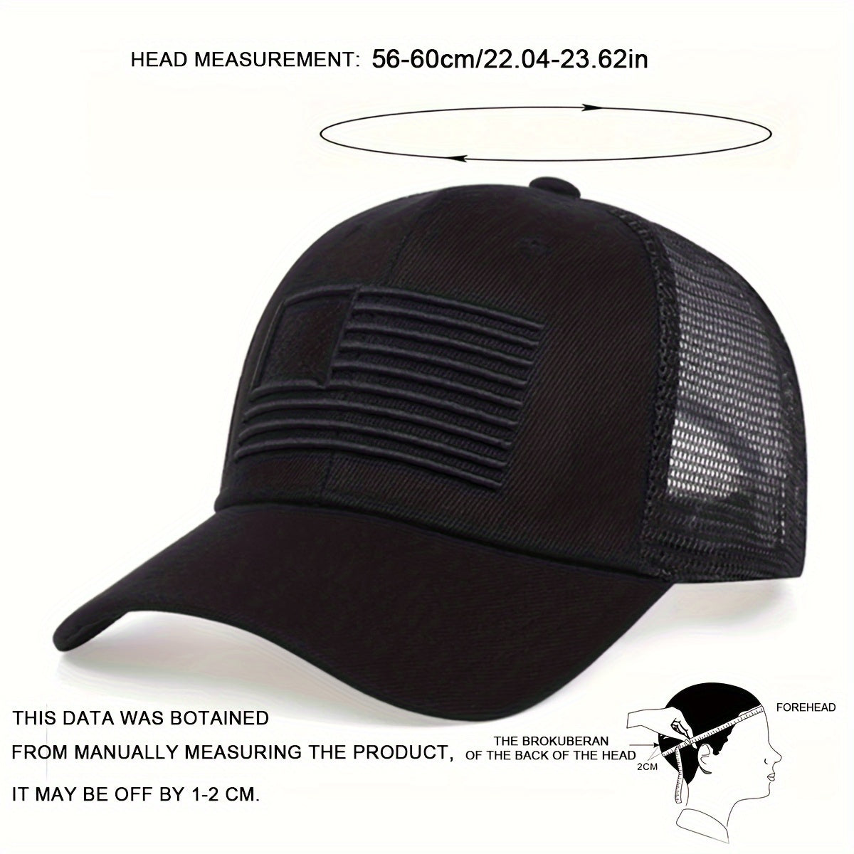 Men's American Flag Baseball Cap - Adjustable, Mesh, Sun Protection for Outdoor Travel and Casual Wear