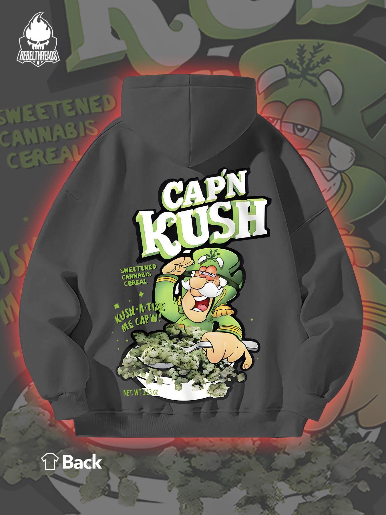 [Trendy Hoodie] Trendy CAP'N CRUNCH 270G Autumn And Winter Fleece Hoodie | Men'S Personalized Trendy Hip-Hop Streetwear With Kangaroo Pocket