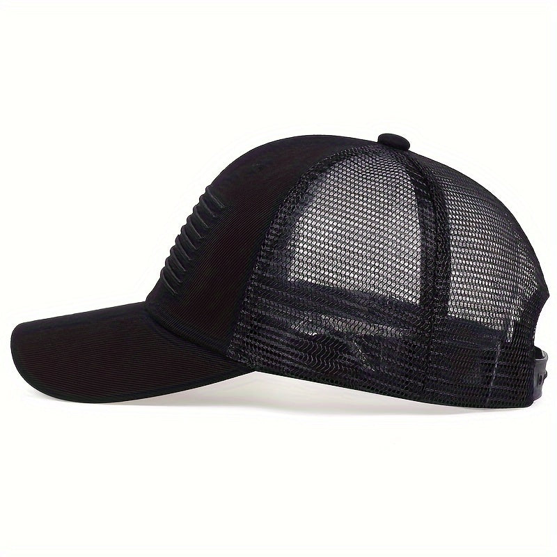 Men's American Flag Baseball Cap - Adjustable, Mesh, Sun Protection for Outdoor Travel and Casual Wear