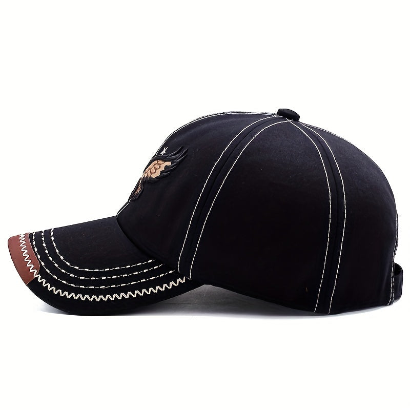 1pc Unisex Sunshade Breathable Baseball Cap With Eagle Embroidery For Outdoor Sport, Ideal choice for Gifts