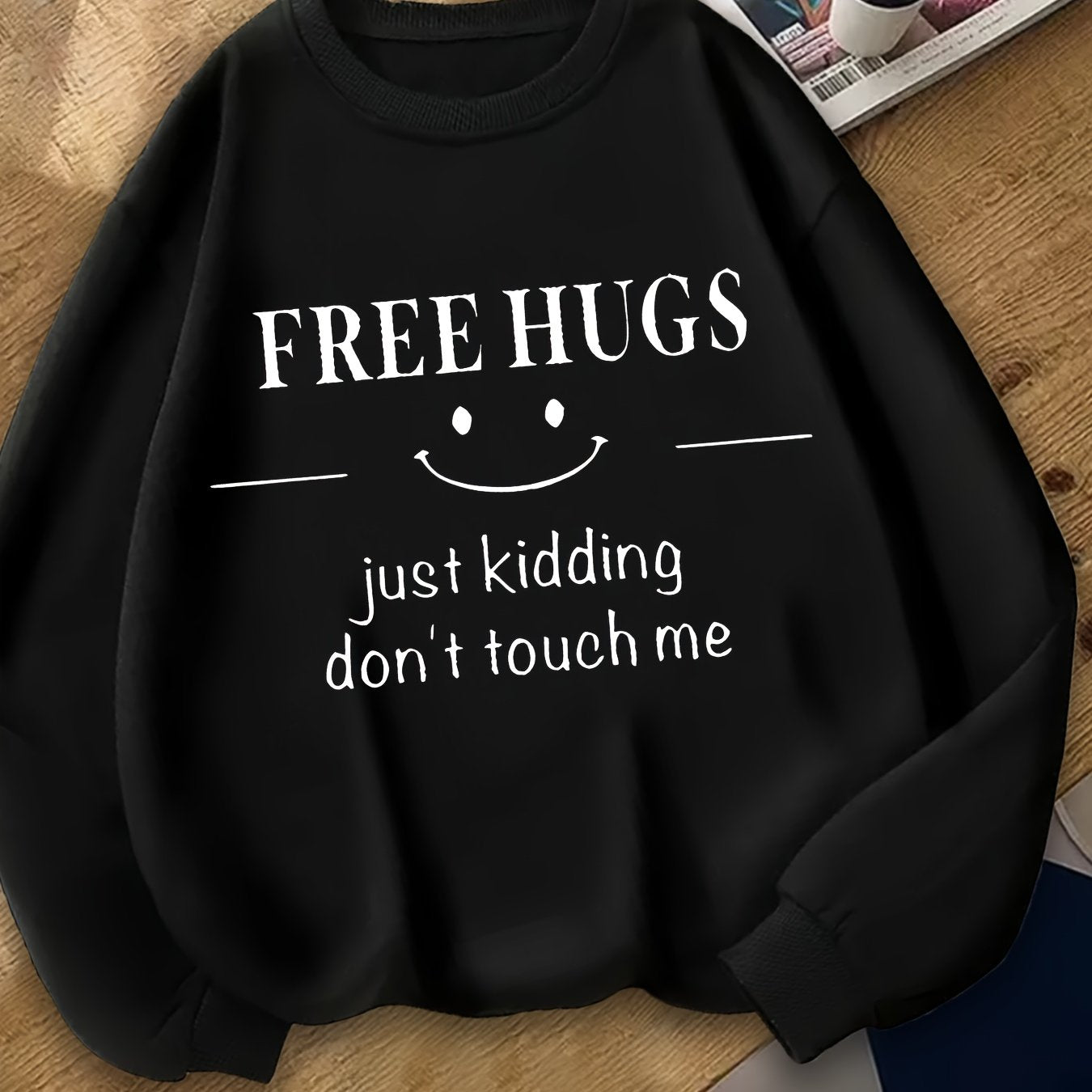 [Casual Knitted Jumper with Elasticity] A Women'S Casual Crew Neck Sweater with Slight Elasticity, Knitted Fabric Jumper, 