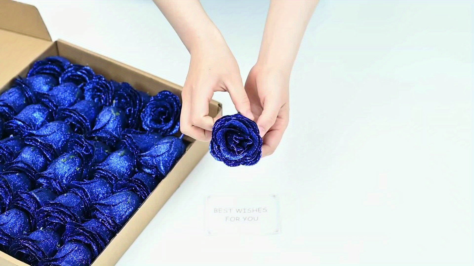 [Luxurious Eternal Rose] 24/36pcs Luxurious Eternal Rose Bouquet with Pearl Accents - Artificial Roses in Red, Blue/Purple for Weddings, Anniversaries, Holiday Decor, and Special Occasions