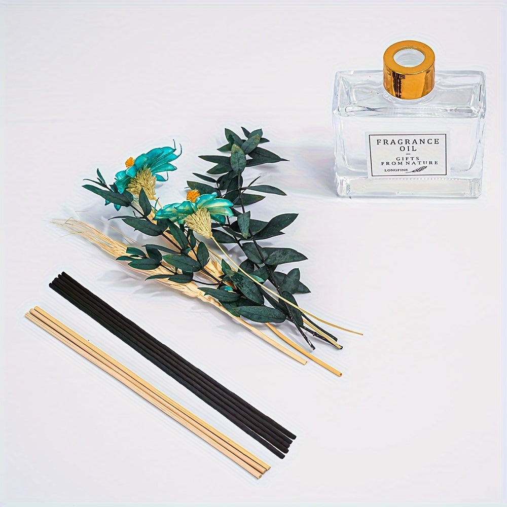 Jasmine Scent Reed Diffuser Sets 4.05 Oz(120ml) With Real Flower Diffuser Stick Home Fragrance Light Aroma Scented Home Décor Essential Oil