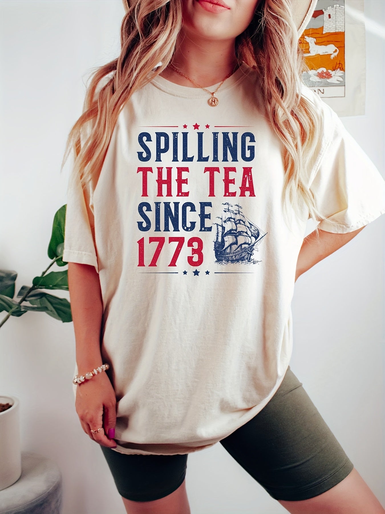 Women's Independence Day Casual T-Shirt - 