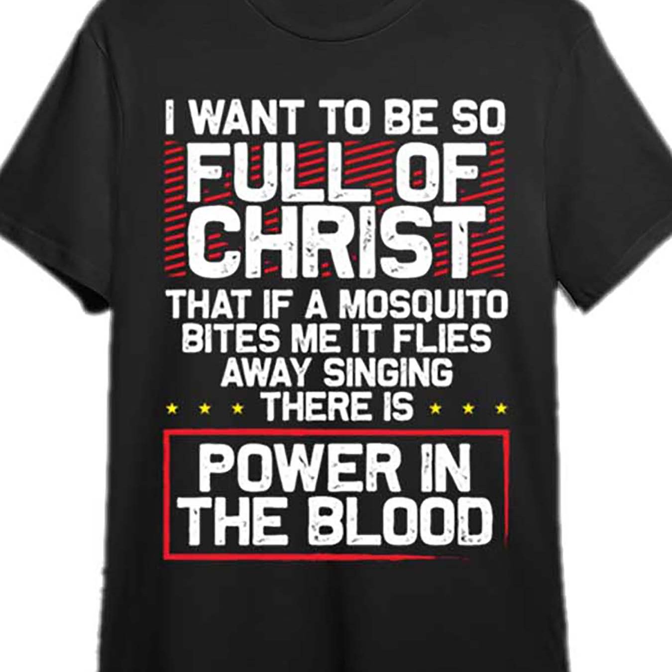 [Punk T-Shirt] Valentine's Day Funny Men's T-Shirt | There's Power in Blood Religious Short Sleeve Pattern Series Black | Unique and Interesting Print Patterns, Punk Gothic Style