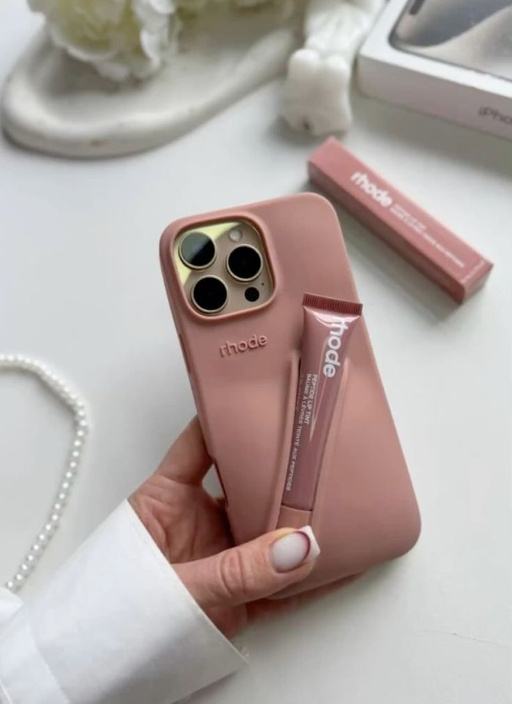 DIY Rhode Toast Soft Silicone Lipstick Phone Case For iPhone 16 15 14 13 12 11 Pro Max Plus Portable Lip Gloss Holder Ins Hot Cover
