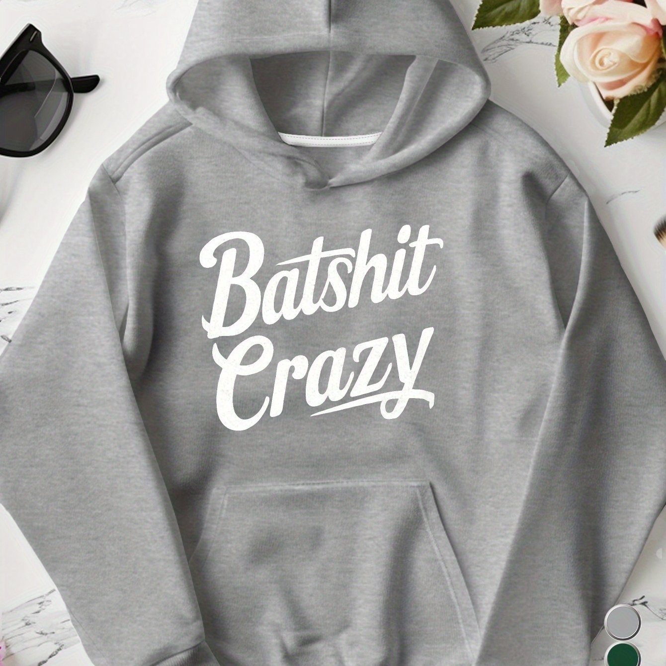 Plus Size Crazy Hoodies for Women - Batshit Hooded Sweatshirt