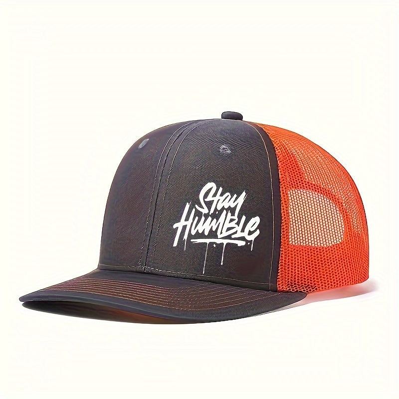 Breathable Lightweight Polyester Adjustable Mesh Trucker Hat - 1pc Unisex Baseball Cap with 