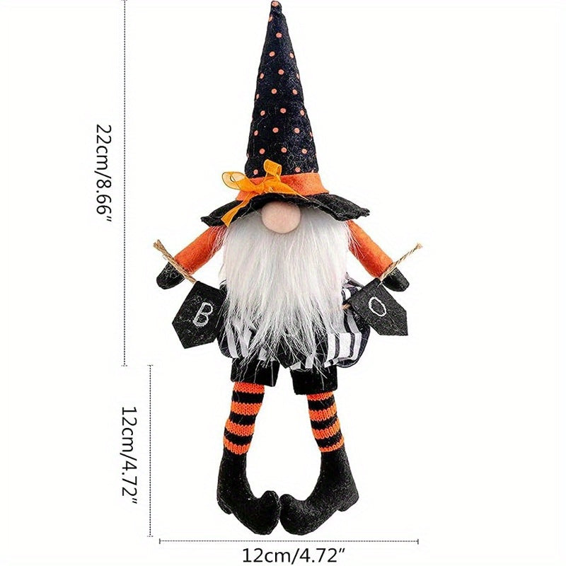 Fast Arrival 2PCS Halloween Orange Pumpkin Gnome Scandinavian Tomte Swedish Gnomes Christmas Decoration Hanging Christmas Tree Gift Plush Handmade Home Farmhouse Kitchen Tiered Tray Decoration Halloween Gnome