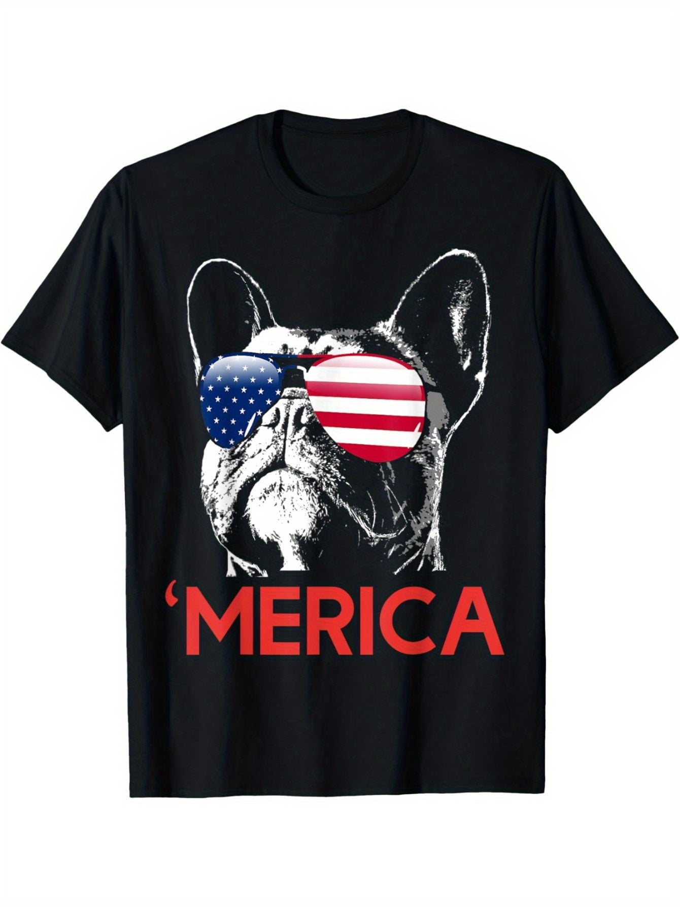 Merica French Bulldog American Flag 4th of July Frenchie T-Shirt