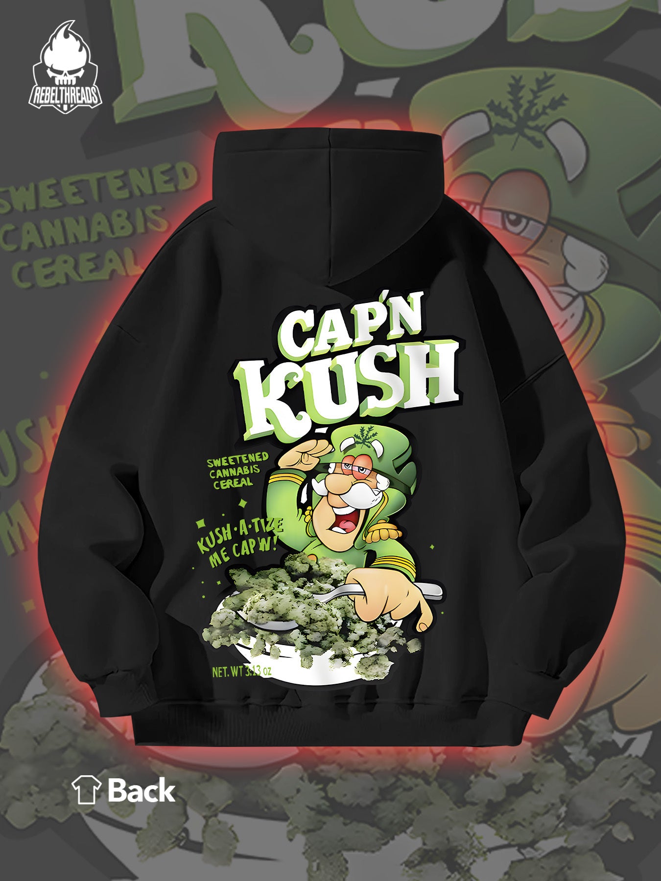 [Trendy Hoodie] Trendy CAP'N CRUNCH 270G Autumn And Winter Fleece Hoodie | Men'S Personalized Trendy Hip-Hop Streetwear With Kangaroo Pocket