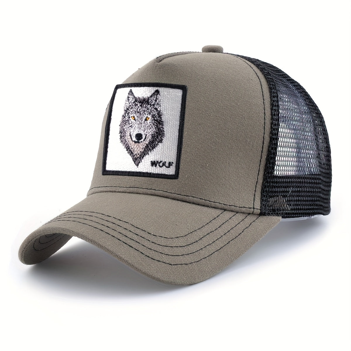 Men'S & Women'S Wolf Embroidery Snapback Trucker Hat - Breathable, Fitted, All-Season Outdoor Sports Cap with Adjustable Sizing, Outdoor Sports Cap|Adjustable Headgear|Snapback Closure