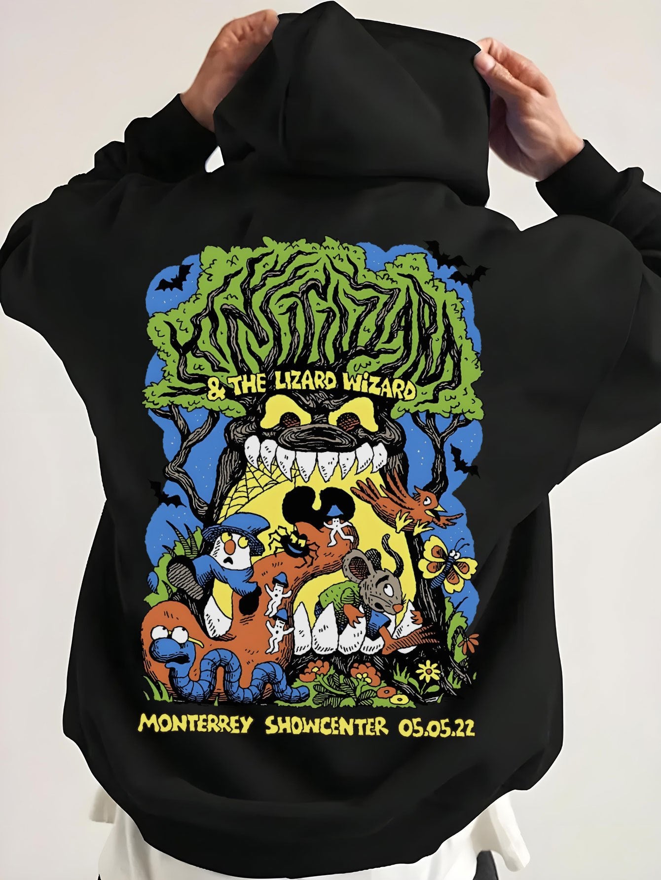 Cozy Plus Size Men's Hoodie with Cartoon Print - Soft Cotton Blend, Long Sleeve & Kangaroo Pocket | Perfect for Fall/Winter