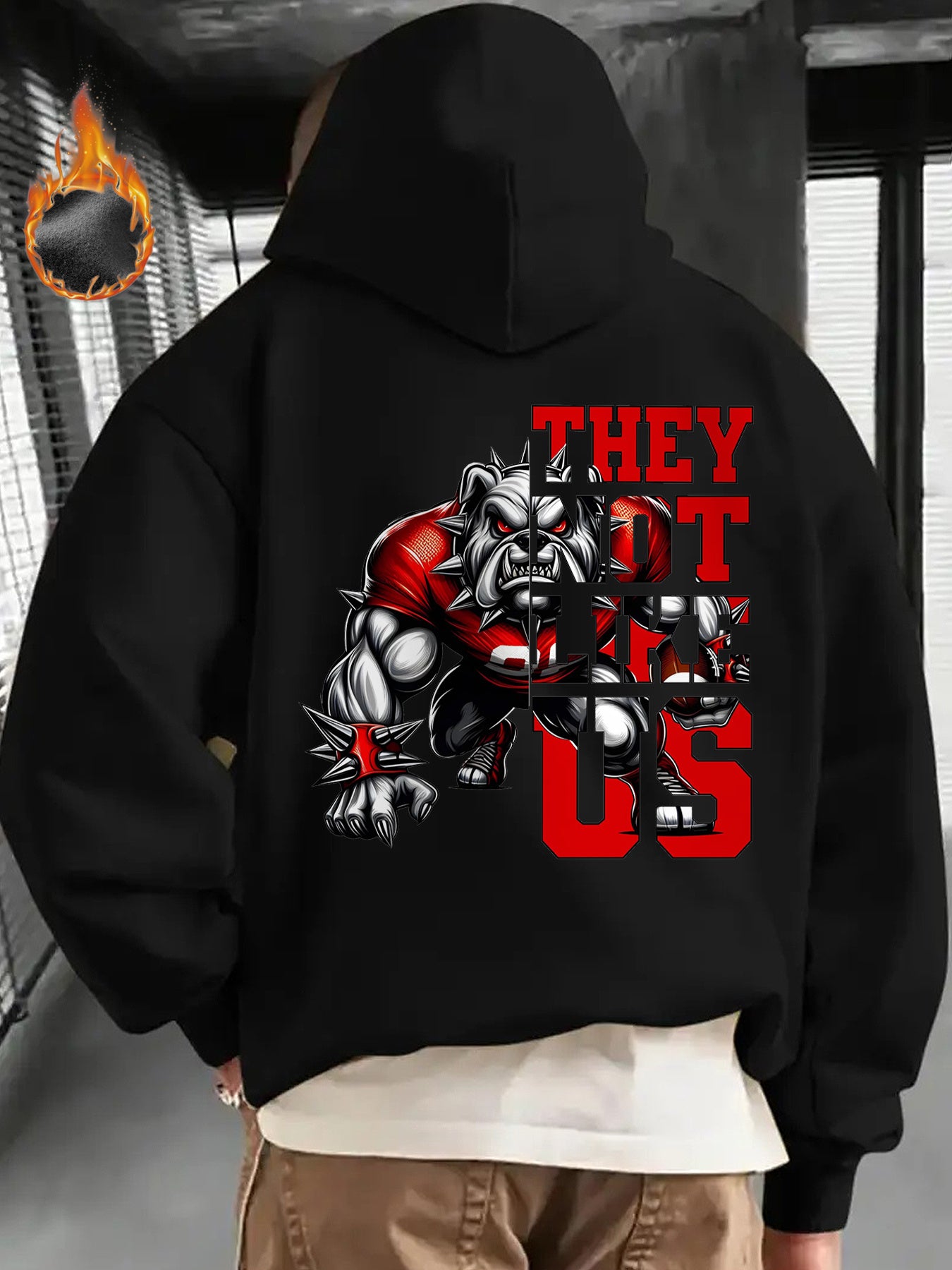 Gifts for men, Fearsome Bulldog Graphic Sport Motivational Hoodie, This casual hoodie is perfect for football enthusiasts, offering style and warmth for autumn and winter. Unisex fit with a practical pocket.
