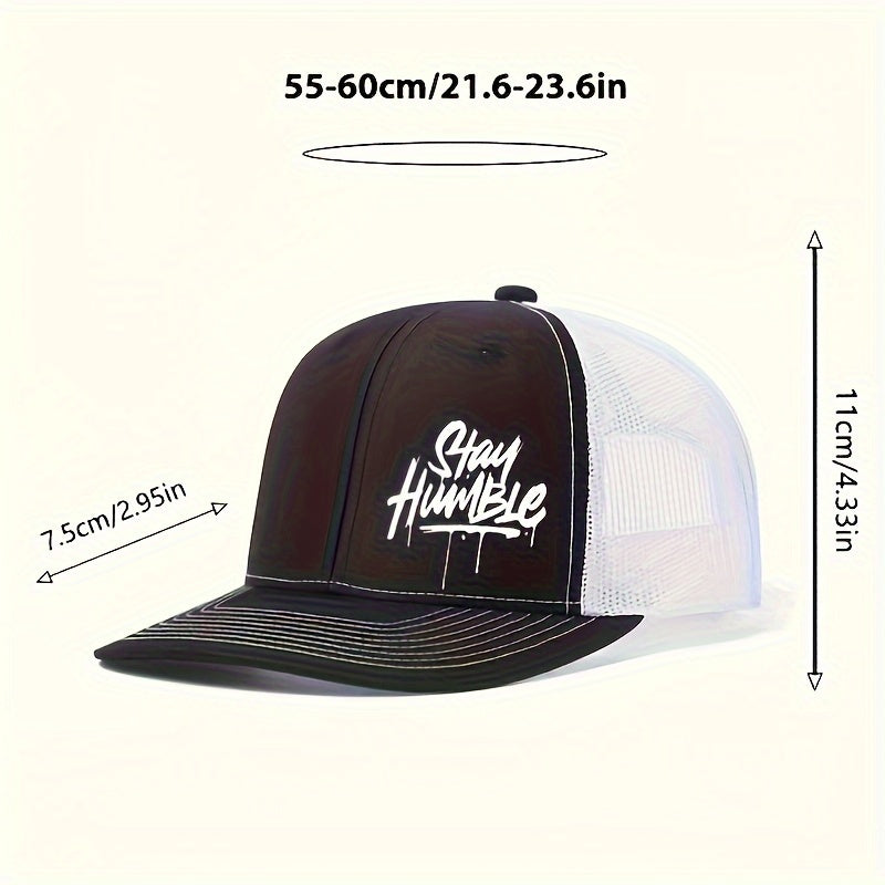 Breathable Lightweight Polyester Adjustable Mesh Trucker Hat - 1pc Unisex Baseball Cap with 