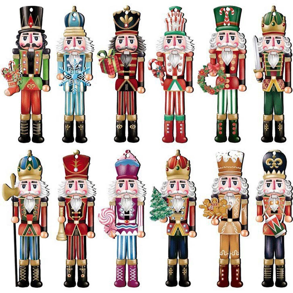 Colorful Wooden Nutcracker Ornaments, 3.15