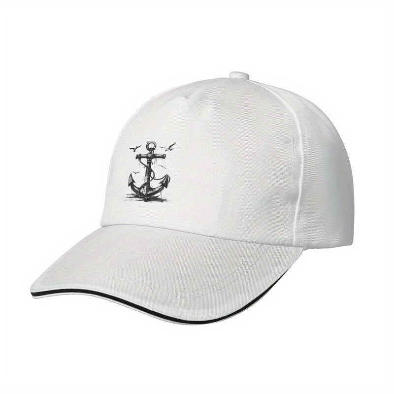 White Embroidered Moor Baseball Cap - Lightweight Breathable Dad Hat with Adjustable Snapback, Casual Sun Protection for All Seasons, Baseball Hat