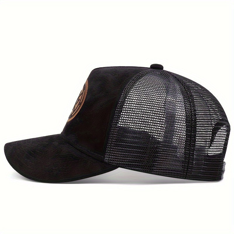 Men's Outdoor Sports Baseball Cap - Breathable, Adjustable Trucker Hat with Logo, Mesh Back, Multiple Colors