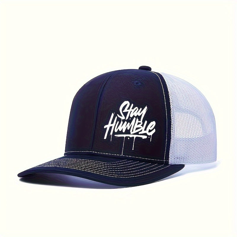 Breathable Lightweight Polyester Adjustable Mesh Trucker Hat - 1pc Unisex Baseball Cap with 