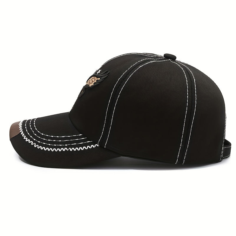 3D Eagle Embroidered Baseball Hat - Adjustable Sun Protection Unisex Fashion Casual Sports Sun Hat For Women & Men