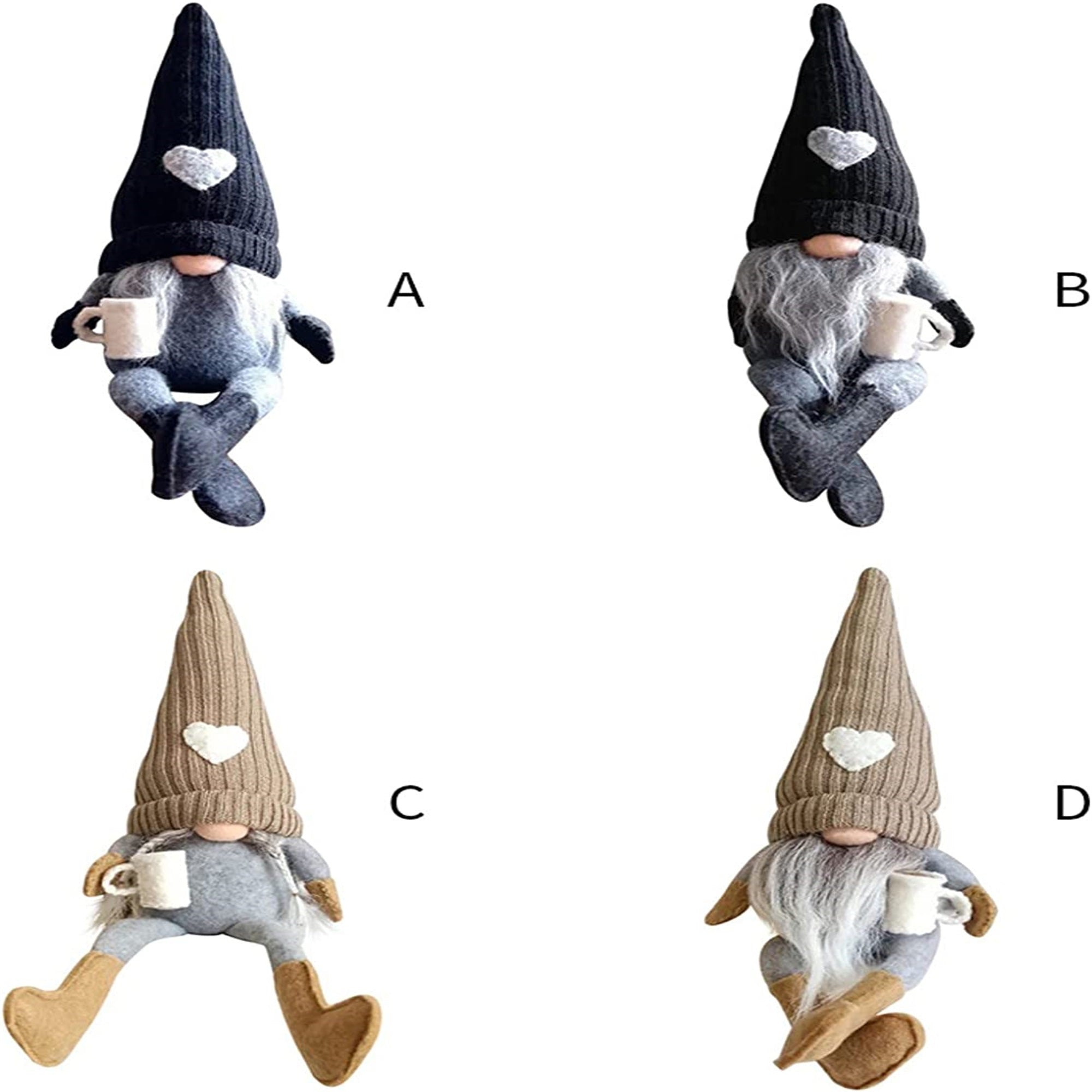 Coffee Gnomes Plush Doll Coffee Bar Decoration Swedish Tomte Elf Dwarf Collectible Figurines Dangle Leg Shelf Sitters Farmhouse Home Kitchen Decor Coffee Lover Gifts