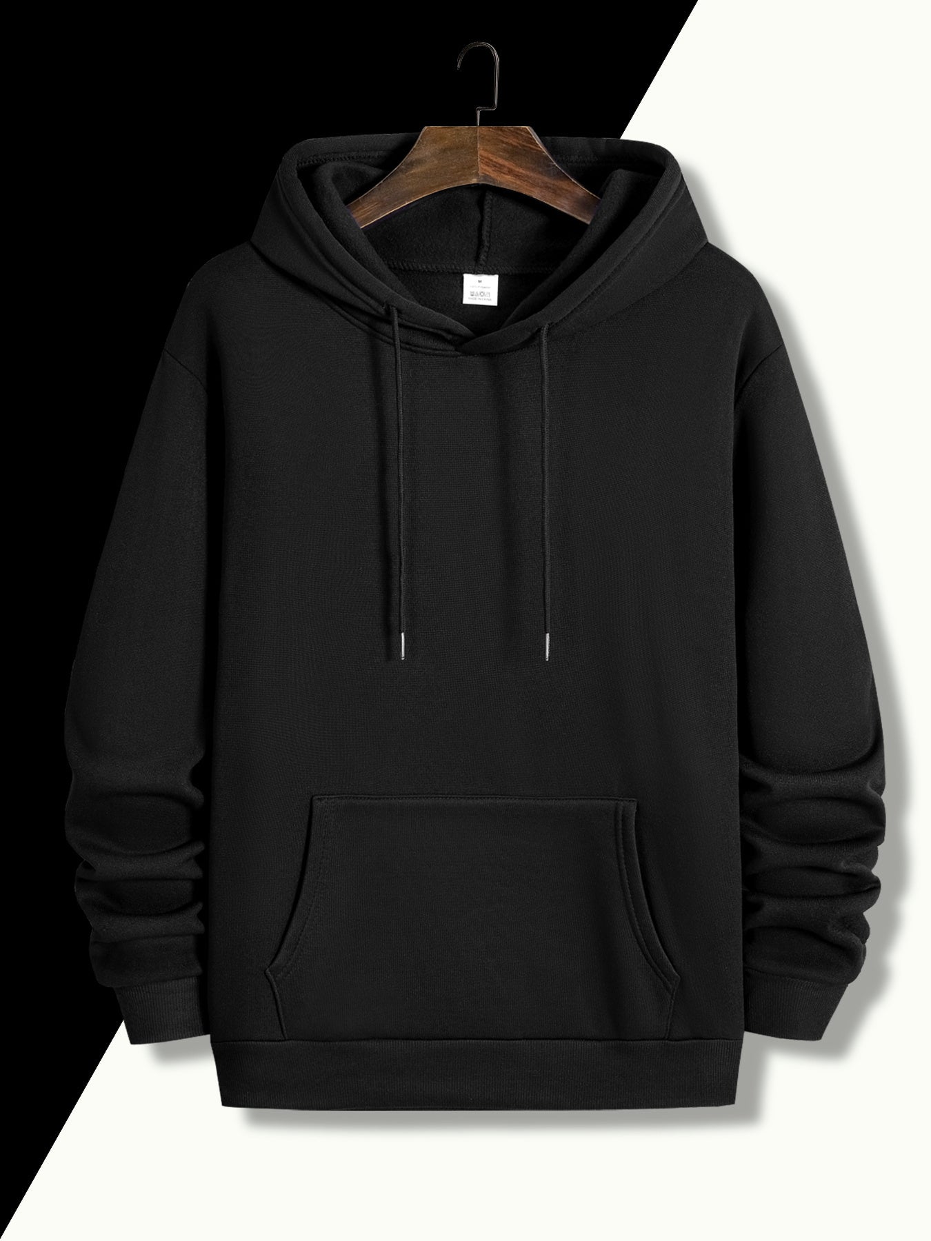 Men's Letter Printed Hoodie with Drawstring and Kangaroo Pocket, Comfort and Casual Fashion Hooded PulloverSpring loose, lightweight, breathable urban mountain and wild style Yang Zi same style green snowflake texture high ne