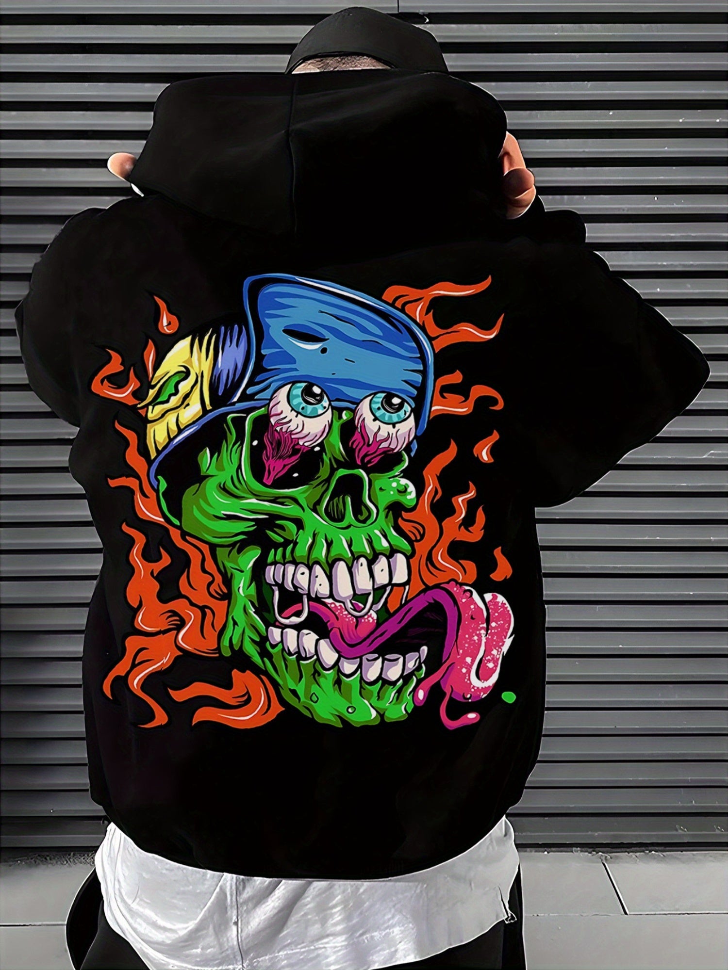 Men'S Fashion Hoodie, Printed with Geometric Pattern, Suitable for Autumn and Winter Outdoor Daily Wear, Machine Washable, Can Be Used as a Gift