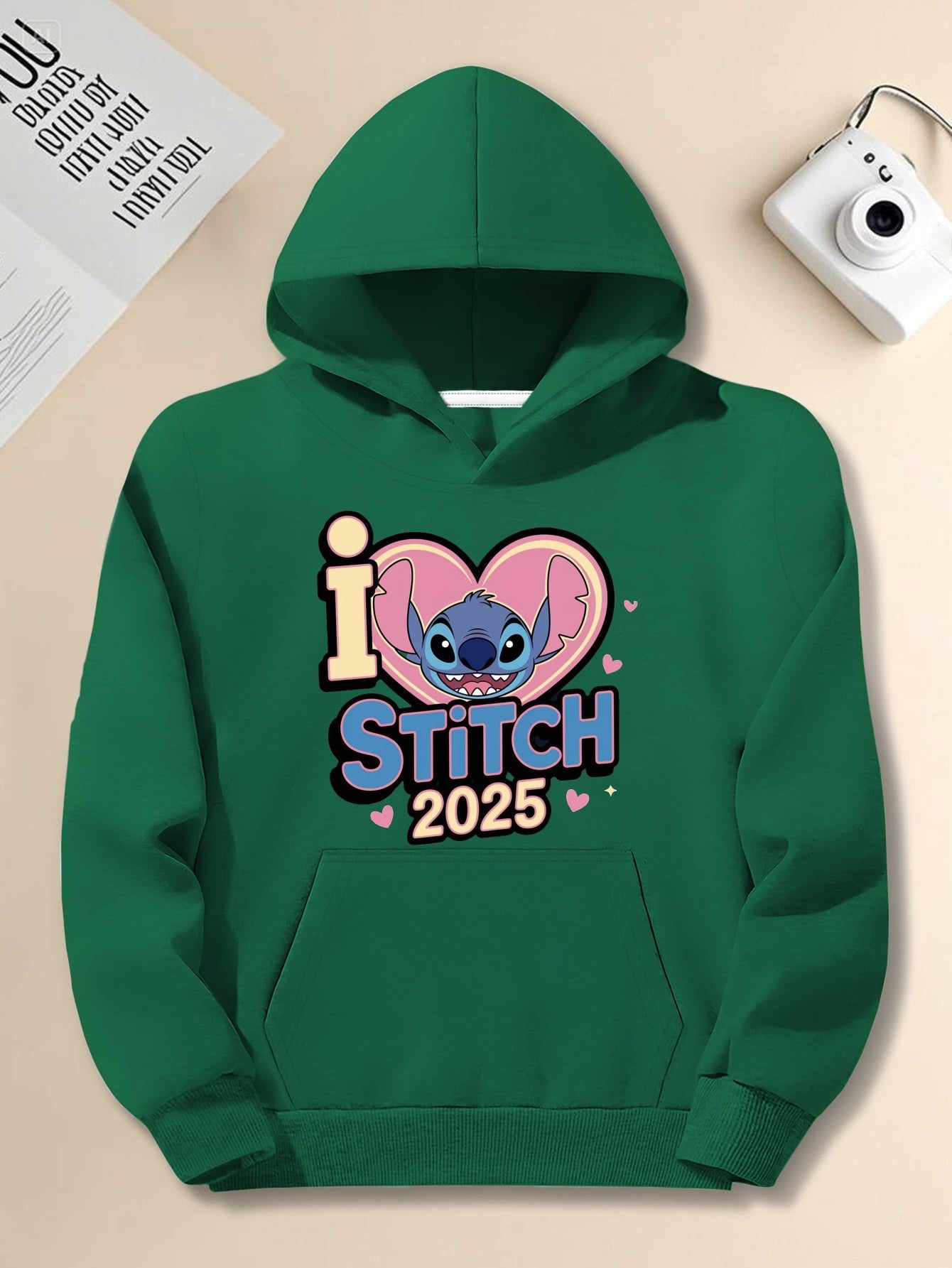 Disney Stitch Graffiti Heartshot Retro men'S casual hoodies