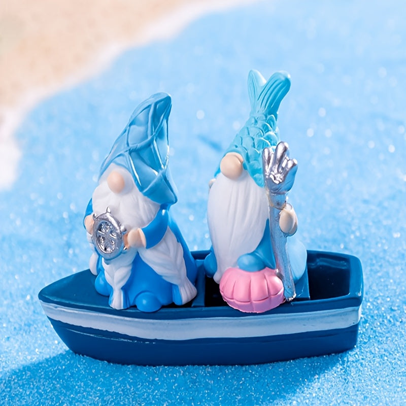 Miniature Garden Gnome Statues - Resin Dwarf Elf Landscape Decorations for Car Dashboards And Bonsai Decorations - Whimsical Christmas Gift Decoration