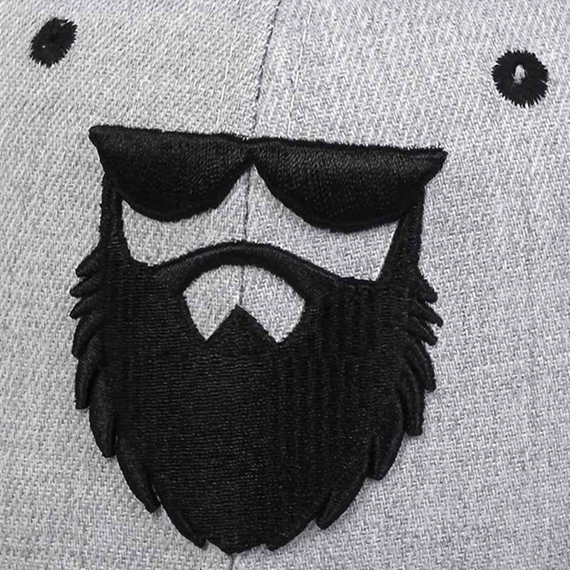 Stylish Beard Man Embroidered Trucker Hats - Adjustable, Breathable, Mesh Back, Hip Hop Trendy Design - Unisex Baseball Cap for Women & Men, Casual Wear