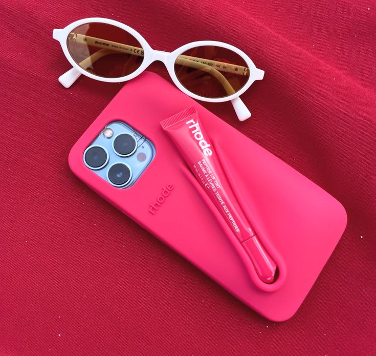 DIY Rhode Red Soft Silicone Lipstick Phone Case For iPhone 16 15 14 13 12 11 Pro Max Plus Portable Lip Gloss Holder Ins Hot Cover