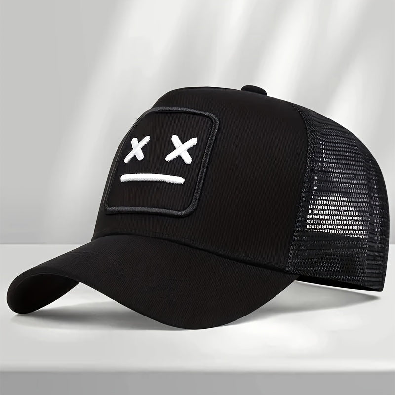 Unisex Embroidered Robot Baseball Cap, Versatile Polyester Trucker Hat, Casual Style, Breathable Sunshade, Ideal for Daily Wear & Outdoor Sports, Perfect Gift for Men & Women