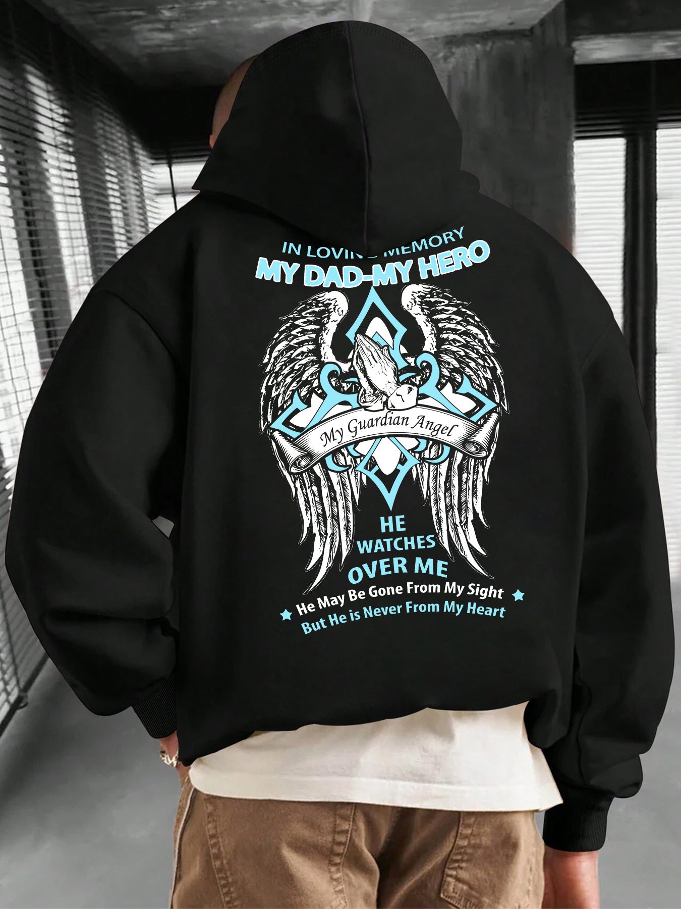 Men's Letter Printed Hoodie with Drawstring and Kangaroo Pocket, Comfort and Casual Fashion Hooded PulloverSpring loose, lightweight, breathable urban mountain and wild style Yang Zi same style green snowflake texture high ne