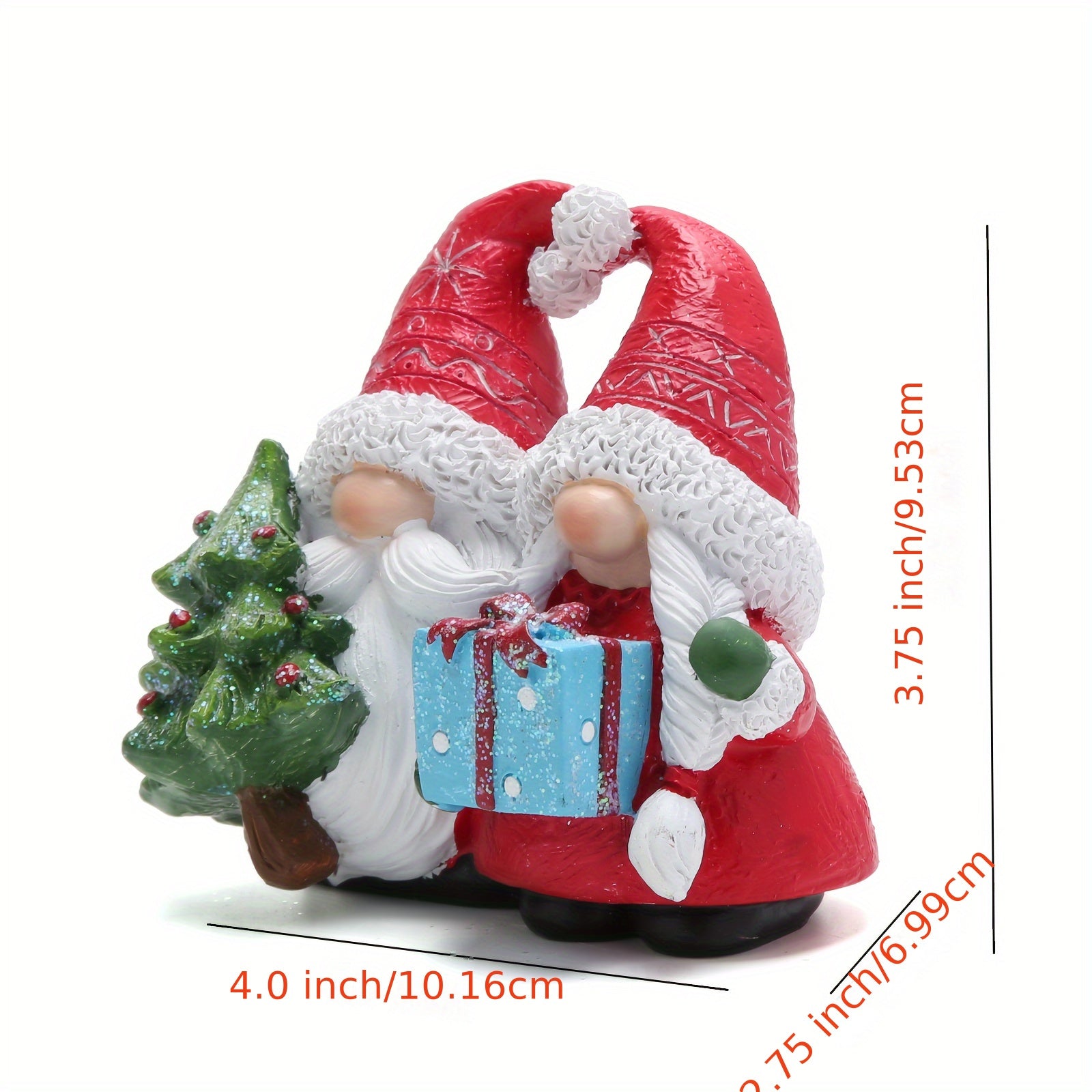 Romantic Resin Christmas Couple Elves - Charming Heartwarming Pose Gnome Figurines for Holiday Decor & Gifts - Perfect for Any Room