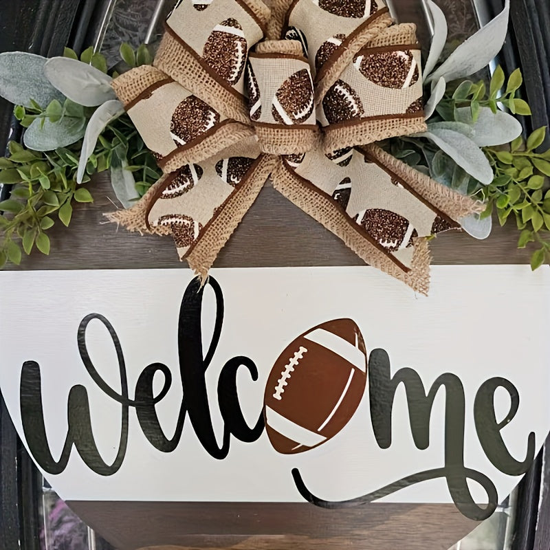 Welcome Football Sign | Football Decor | Front Door Decor | Fall Door Hanger | Football Wreath | Fall Welcome Sign | Fall Door Hanger | Fall