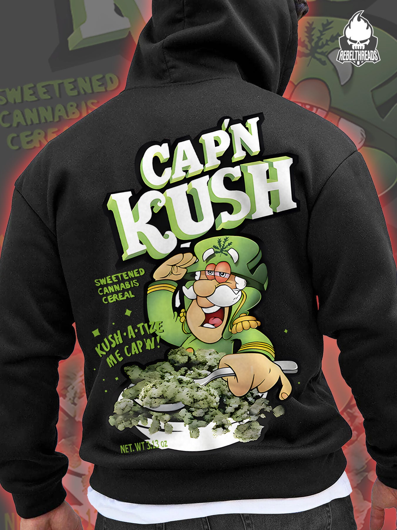 [Trendy Hoodie] Trendy CAP'N CRUNCH 270G Autumn And Winter Fleece Hoodie | Men'S Personalized Trendy Hip-Hop Streetwear With Kangaroo Pocket