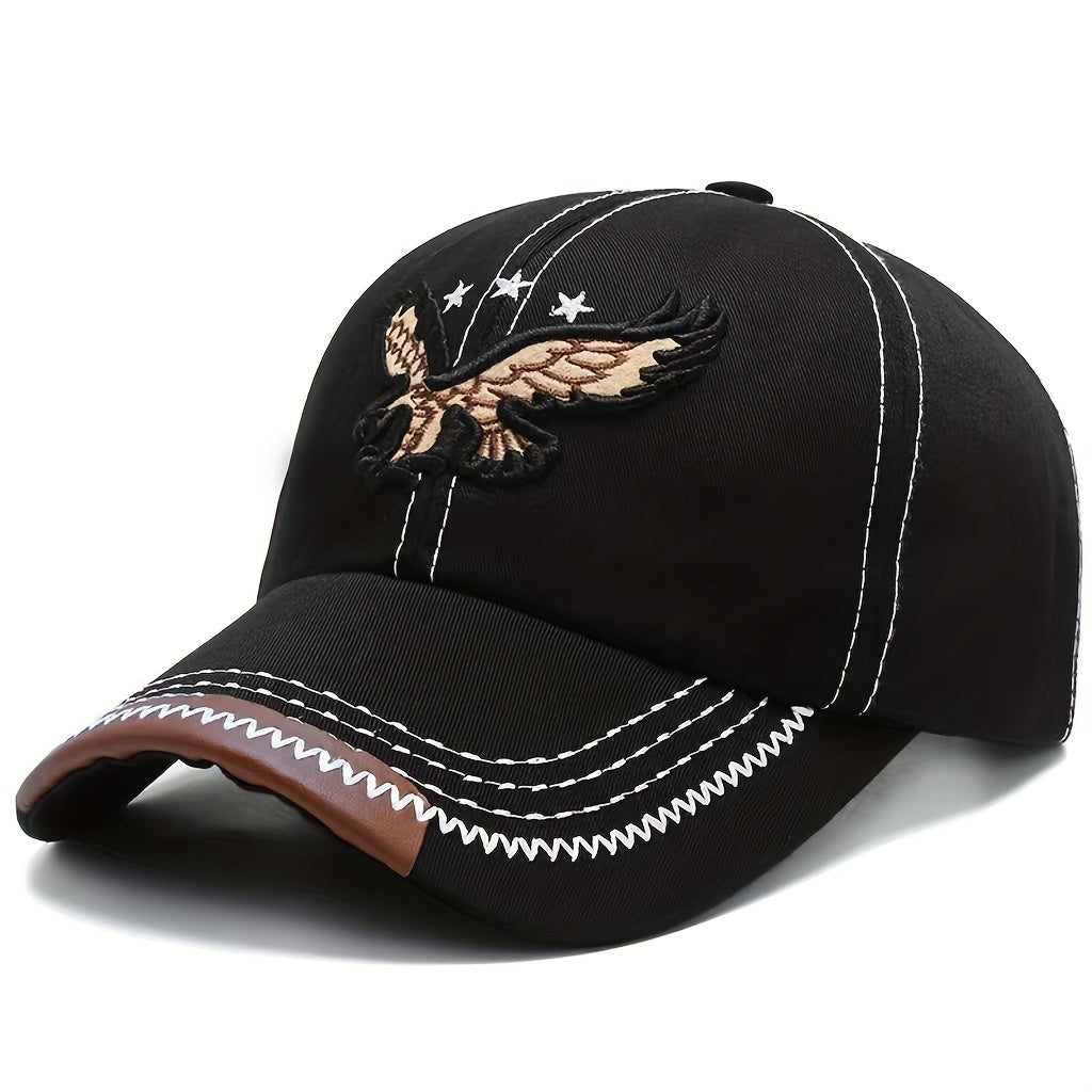 3D Eagle Embroidered Baseball Hat - Adjustable Sun Protection Unisex Fashion Casual Sports Sun Hat For Women & Men